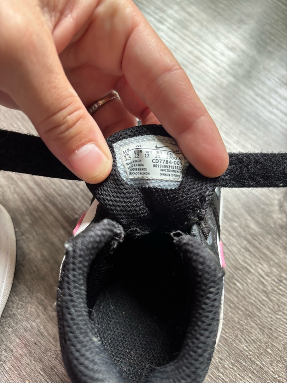 Nike Kids Black, White & Pink High-Top Sneakers - Picture 8 of 8